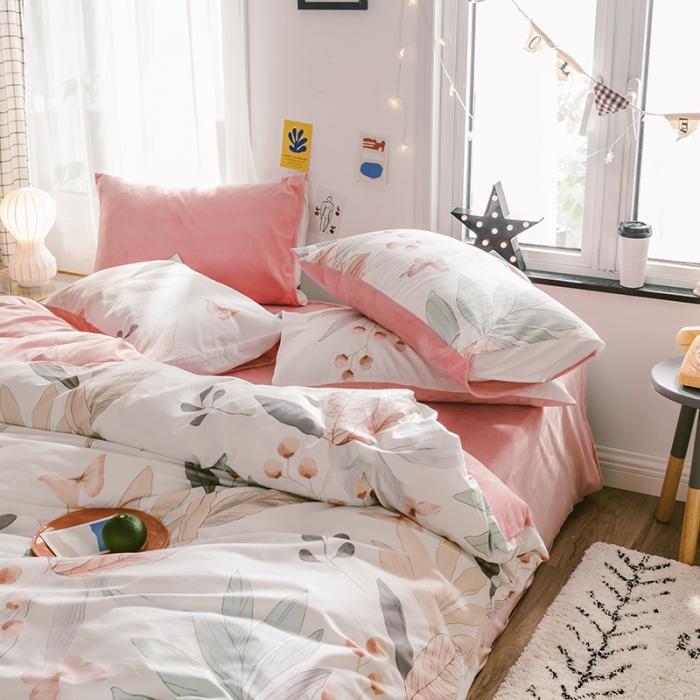 91家纺网 家纺一手货源 找家纺 窝米 2019新款圆网棉加绒四件套床单款 梦境