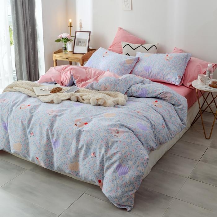 91家纺网 家纺一手货源 找家纺 窝米 2019新款圆网棉加绒四件套床单款 梦奇