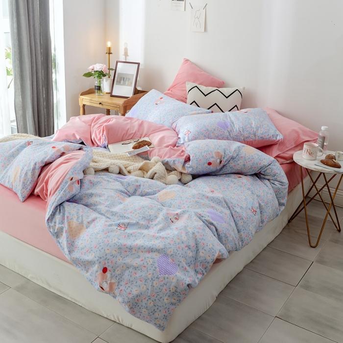 91家纺网 家纺一手货源 找家纺 窝米 2019新款圆网棉加绒四件套床单款 梦奇