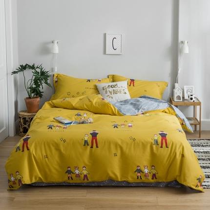 91家纺网 家纺一手货源 找家纺 （总）窝米 2018全棉13372减龄卡通系列四件套床笠款