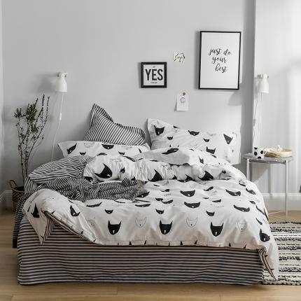 91家纺网 家纺一手货源 找家纺 （总）窝米 2018全棉13372减龄卡通系列四件套床笠款