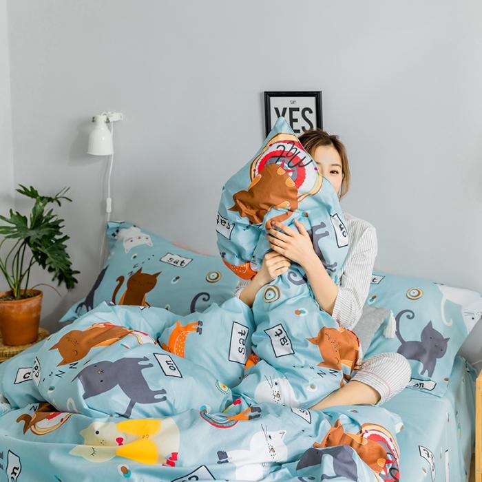 91家纺网 家纺一手货源 找家纺 （总）窝米 2018全棉13372减龄卡通系列四件套床笠款