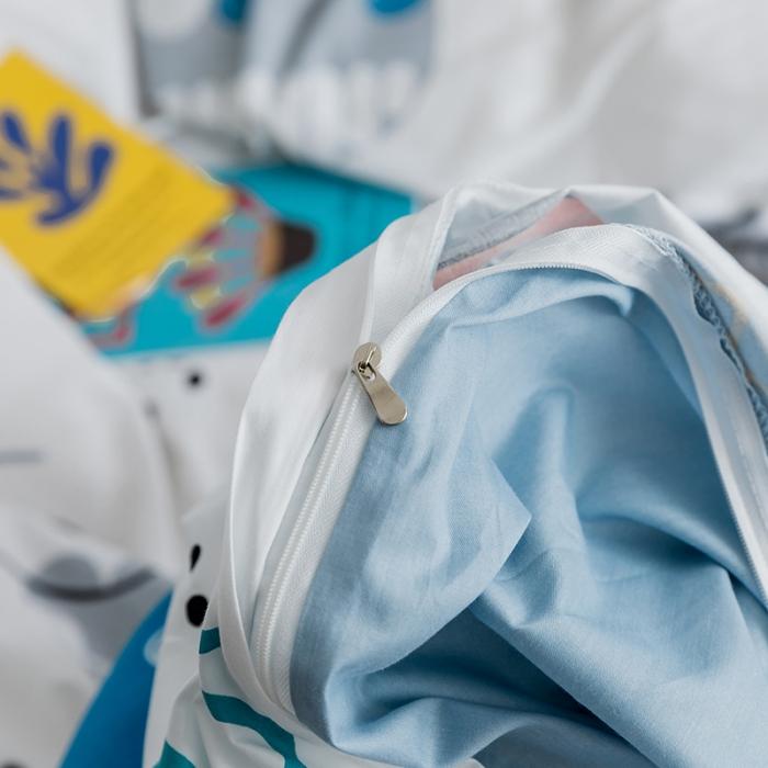 91家纺网 家纺一手货源 找家纺 窝米 2018全棉13372减龄卡通系列四件套床单款 大鲸鱼