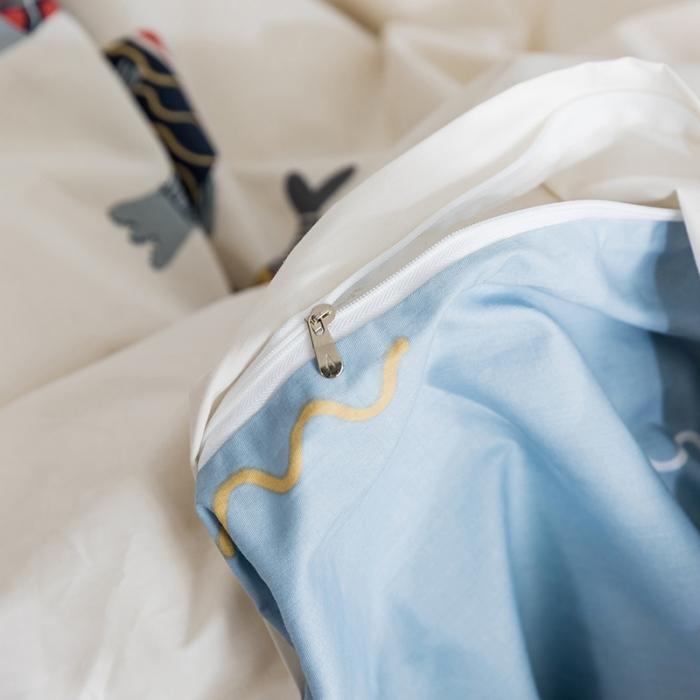 91家纺网 家纺一手货源 找家纺 窝米 2018全棉13372减龄卡通系列四件套床单款 锦鲤