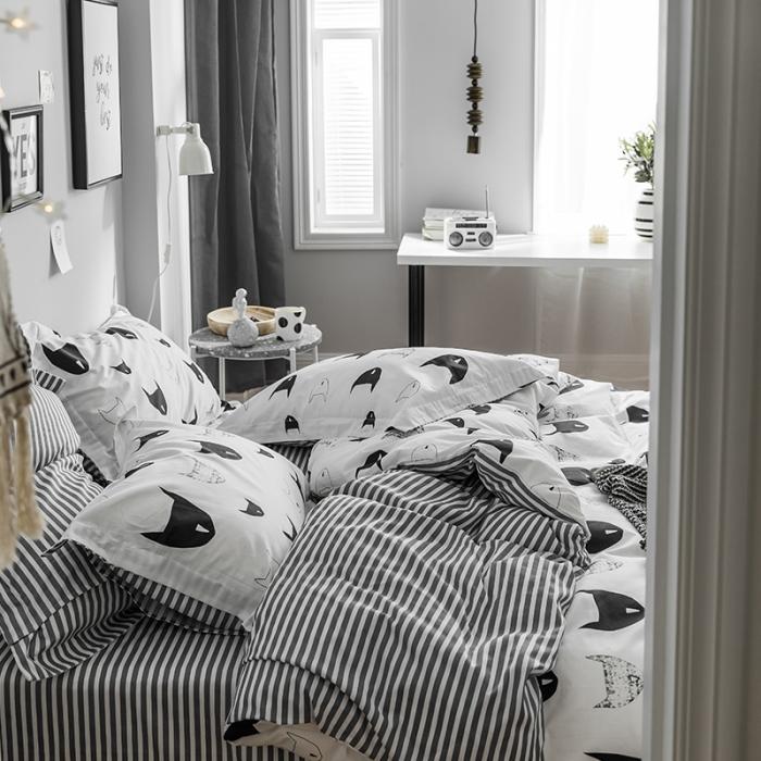 91家纺网 家纺一手货源 找家纺 窝米 2018全棉13372减龄卡通系列四件套床单款 新狐狸