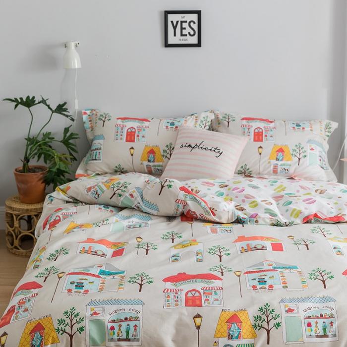 91家纺网 家纺一手货源 找家纺 窝米 2018全棉13372减龄卡通系列四件套床单款shop