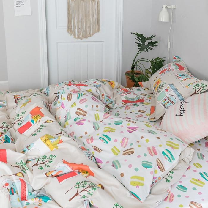 91家纺网 家纺一手货源 找家纺 窝米 2018全棉13372减龄卡通系列四件套床单款shop