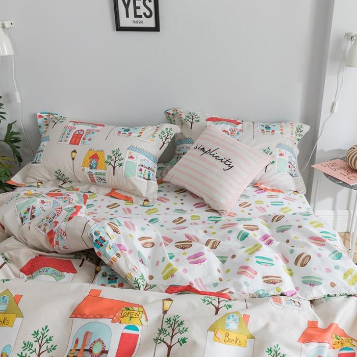 91家纺网 家纺一手货源 找家纺 窝米 2018全棉13372减龄卡通系列四件套床单款shop