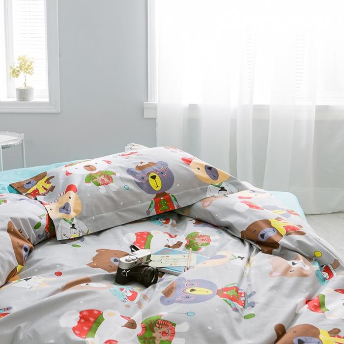 91家纺网 家纺一手货源 找家纺 窝米 2019全棉13372减龄卡通系列四件套床单款 巴比熊