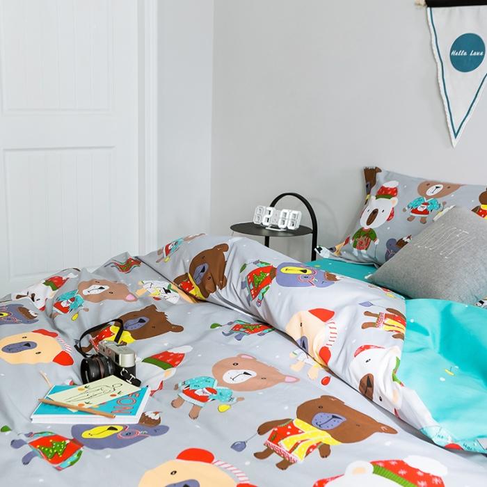 91家纺网 家纺一手货源 找家纺 窝米 2019全棉13372减龄卡通系列四件套床单款 巴比熊