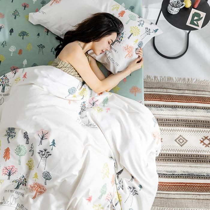 91家纺网 家纺一手货源 找家纺 窝米 2019全棉13372减龄卡通系列四件套床单款幻想世界