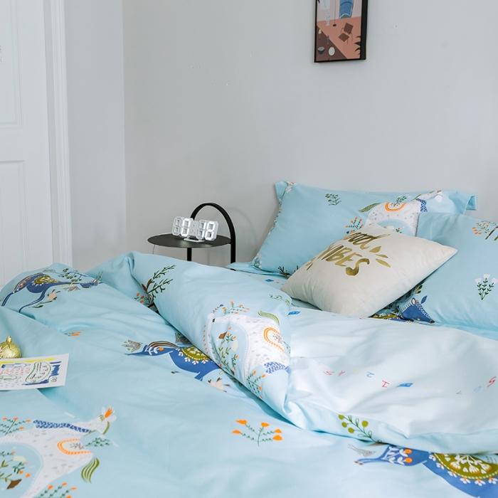 91家纺网 家纺一手货源 找家纺 窝米 2019全棉13372减龄卡通系列四件套床单款 梅花鹿