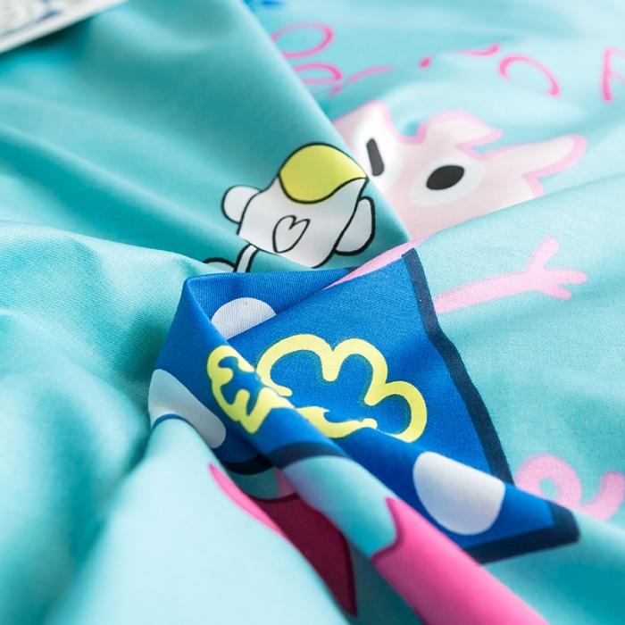 91家纺网 家纺一手货源 找家纺 窝米 2019全棉13372减龄卡通系列四件套床单款 佩奇