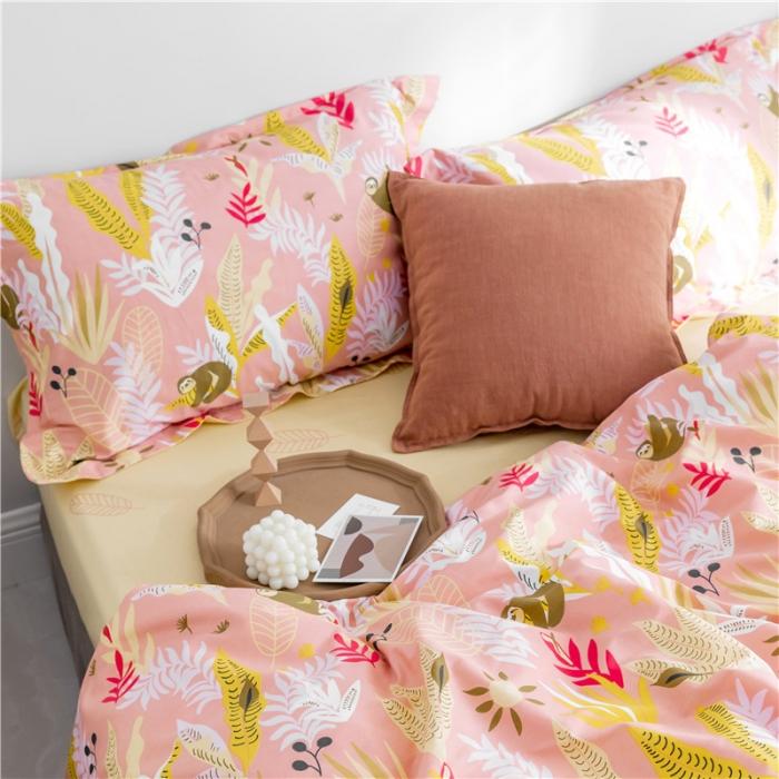 91家纺网 家纺一手货源 找家纺 窝米 2019全棉13372减龄卡通系列四件套床单款 树懒