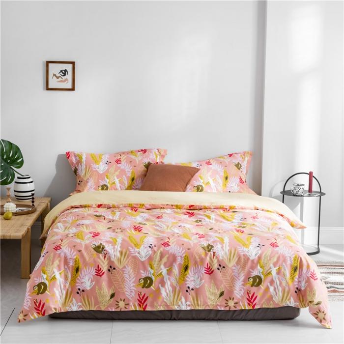 91家纺网 家纺一手货源 找家纺 窝米 2019全棉13372减龄卡通系列四件套床单款 树懒