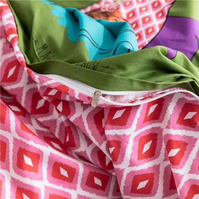 91家纺网 家纺一手货源 找家纺 窝米 2019全棉13372减龄卡通系列四件套床单款 晚晚