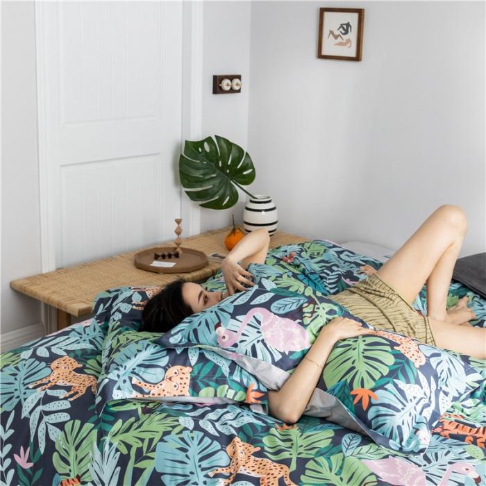 91家纺网 家纺一手货源 找家纺 窝米 2019全棉13372减龄卡通系列四件套床单款 小老虎