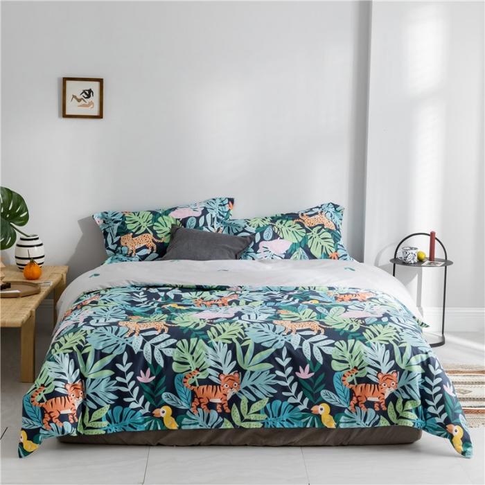 91家纺网 家纺一手货源 找家纺 窝米 2019全棉13372减龄卡通系列四件套床单款 小老虎