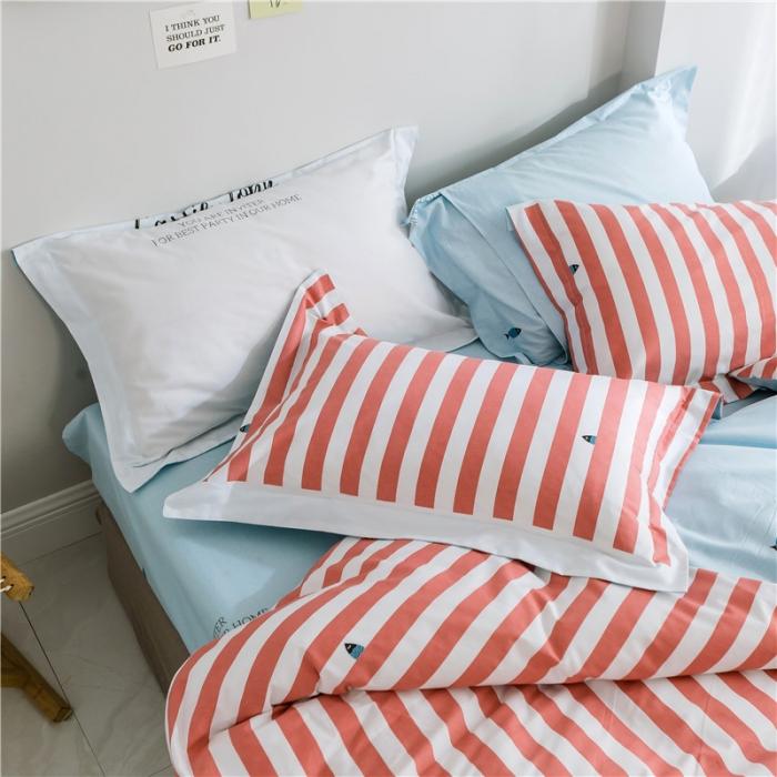 91家纺网 家纺一手货源 找家纺 窝米 2019全棉13372减龄卡通系列四件套床单款 鱼塘