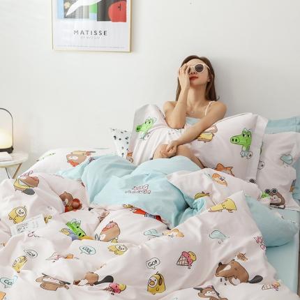 91家纺网 家纺一手货源 找家纺 （总）窝米 2019全棉13372卡通花卉系列四件套