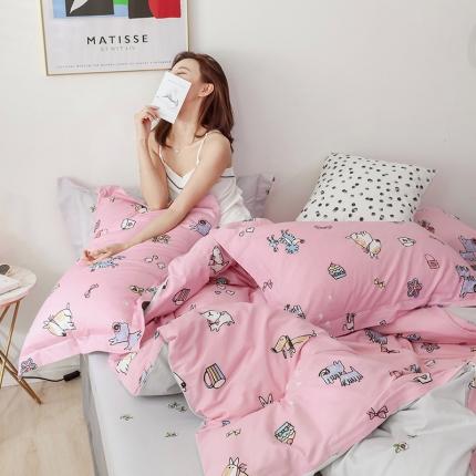 91家纺网 家纺一手货源 找家纺 （总）窝米 2019全棉13372卡通花卉系列四件套