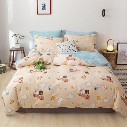 91家纺网 家纺一手货源 找家纺 （总）窝米 2019全棉13372卡通花卉系列四件套