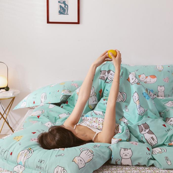 91家纺网 家纺一手货源 找家纺 （总）窝米 2019全棉13372卡通花卉系列四件套