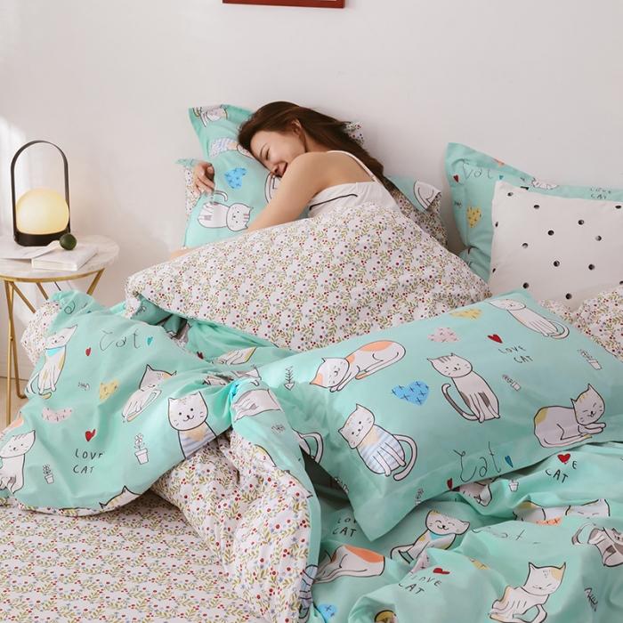 91家纺网 家纺一手货源 找家纺 （总）窝米 2019全棉13372卡通花卉系列四件套