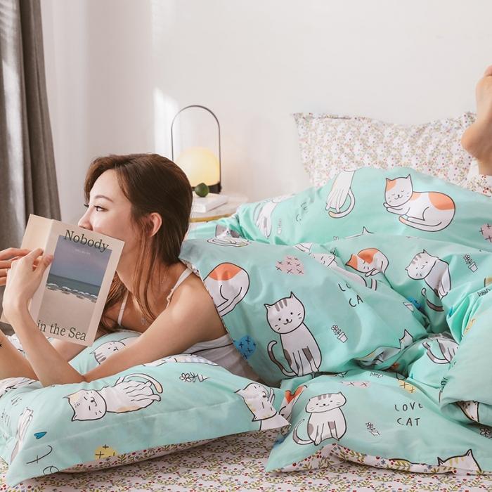 91家纺网 家纺一手货源 找家纺 （总）窝米 2019全棉13372卡通花卉系列四件套