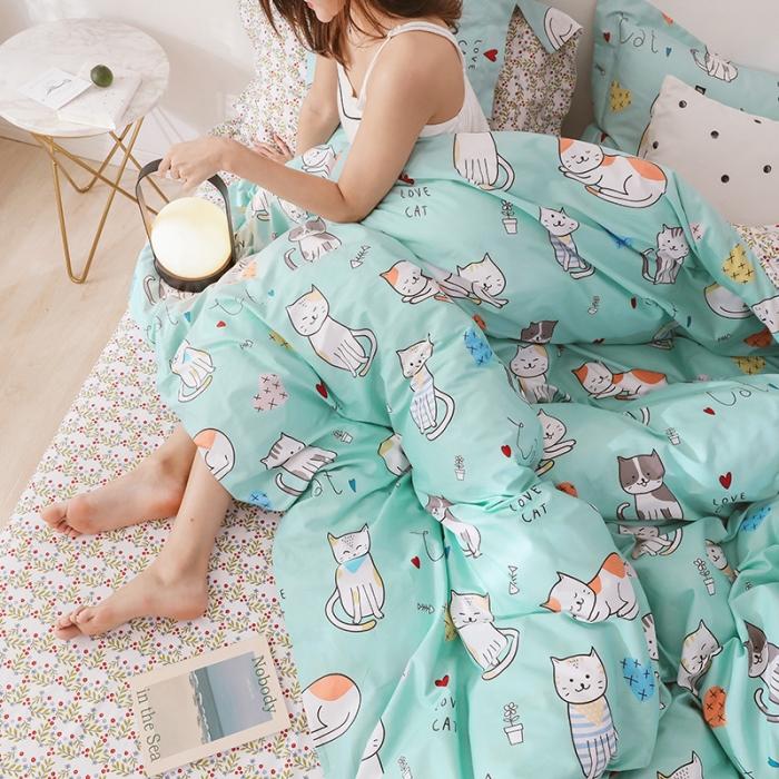 91家纺网 家纺一手货源 找家纺 （总）窝米 2019全棉13372卡通花卉系列四件套