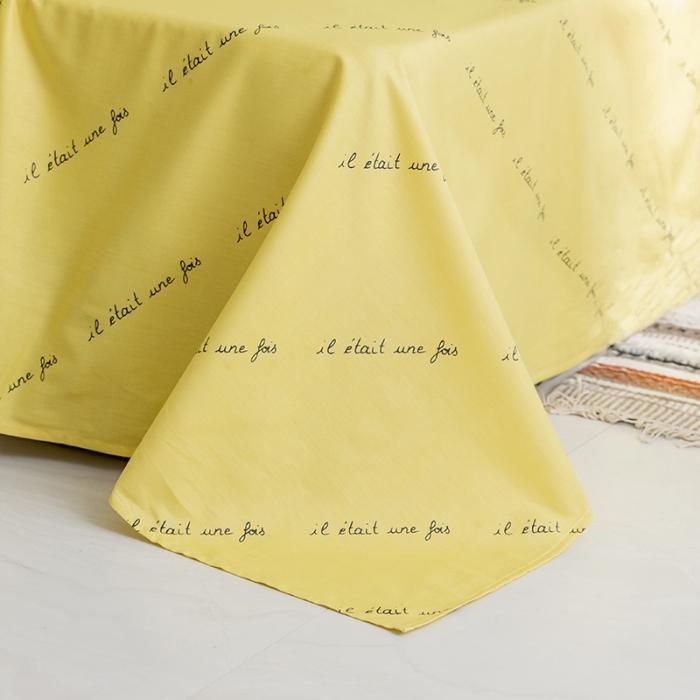 91家纺网 家纺一手货源 找家纺 窝米2019全棉13372卡通花卉系列四件套床单款巴黎大叔蓝