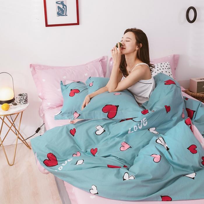 91家纺网 家纺一手货源 找家纺 窝米 2019全棉13372卡通花卉系列四件套床单款 美妍