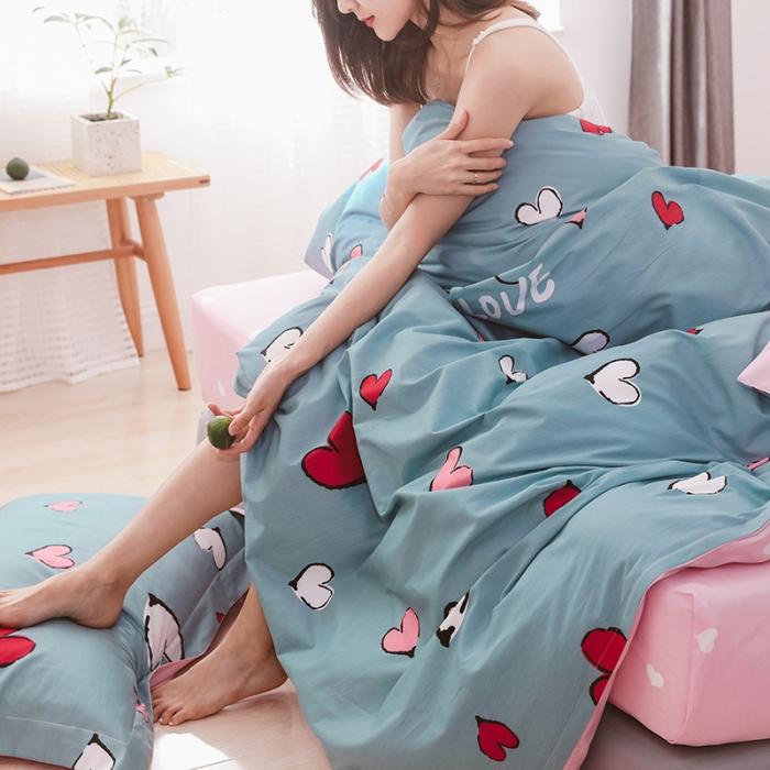 91家纺网 家纺一手货源 找家纺 窝米 2019全棉13372卡通花卉系列四件套床单款 美妍