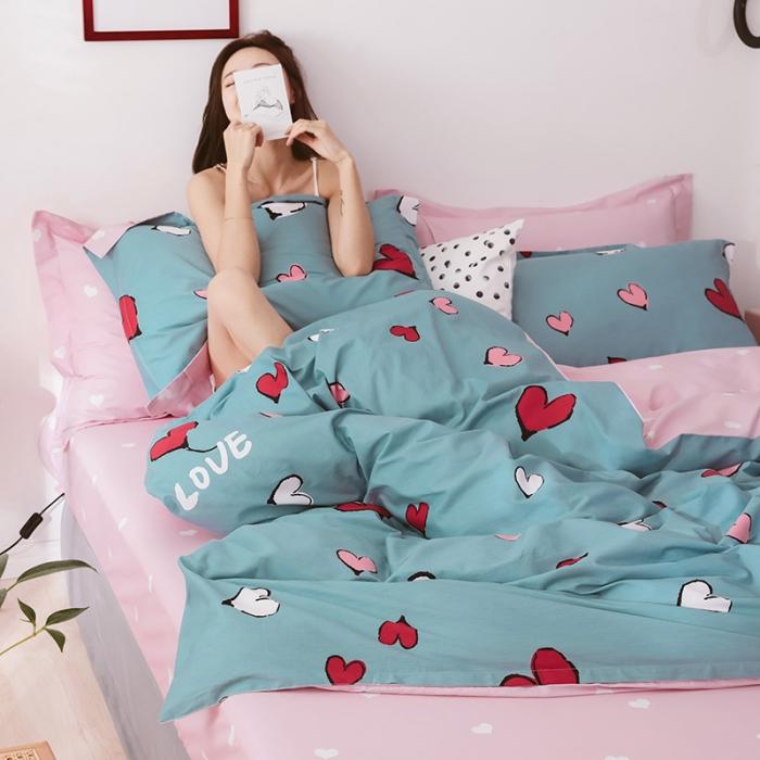 91家纺网 家纺一手货源 找家纺 窝米 2019全棉13372卡通花卉系列四件套床单款 美妍