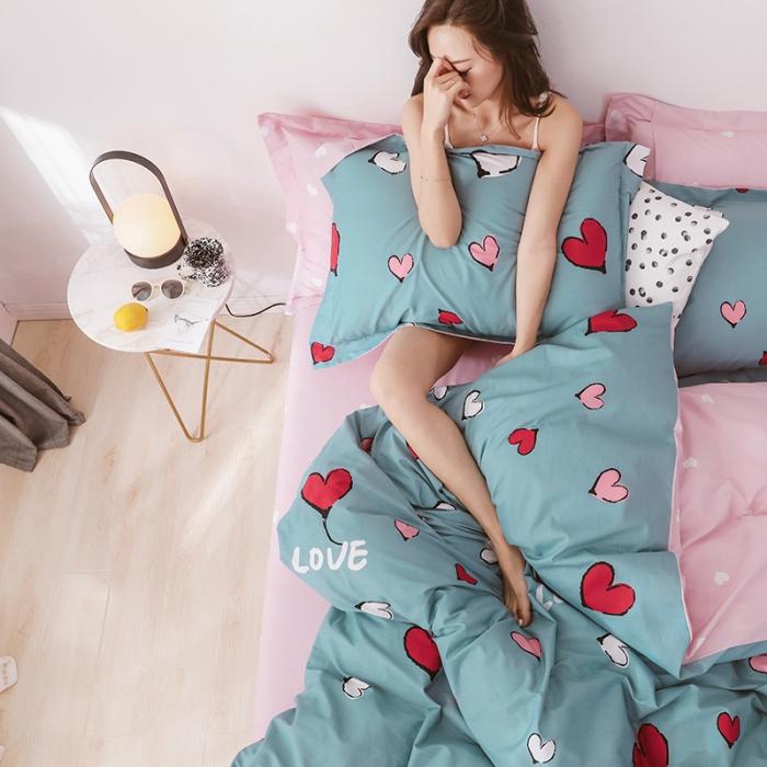 91家纺网 家纺一手货源 找家纺 窝米 2019全棉13372卡通花卉系列四件套床单款 美妍