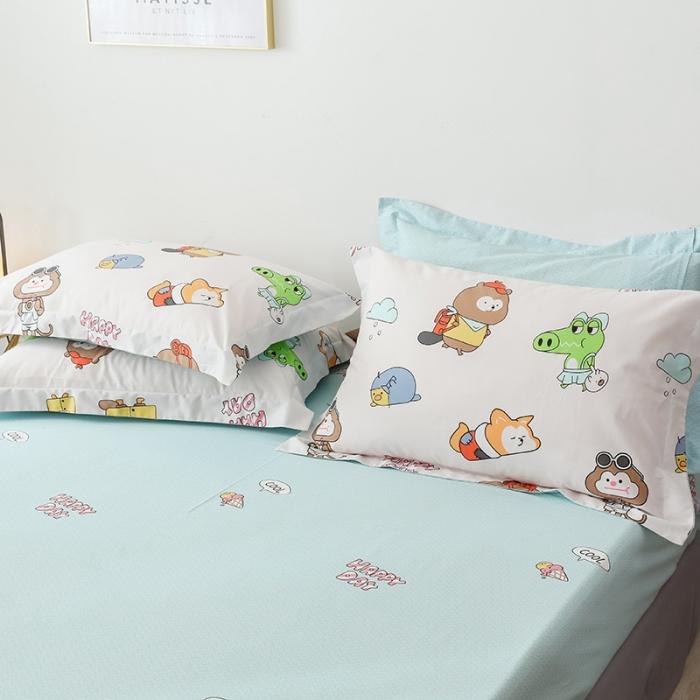 91家纺网 家纺一手货源 找家纺 窝米 2019全棉13372卡通花卉系列四件套床单款 萌宝