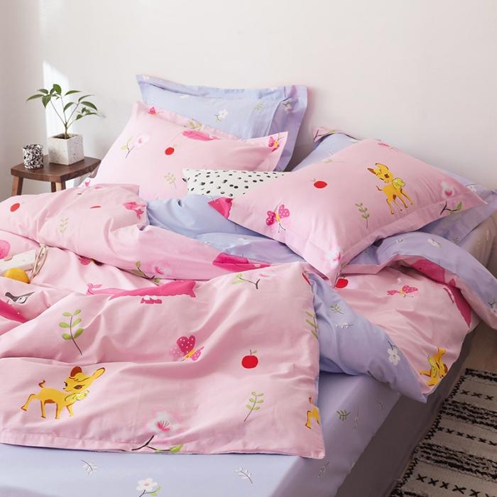 91家纺网 家纺一手货源 找家纺 窝米 2019全棉13372卡通花卉系列四件套床单款小花公主