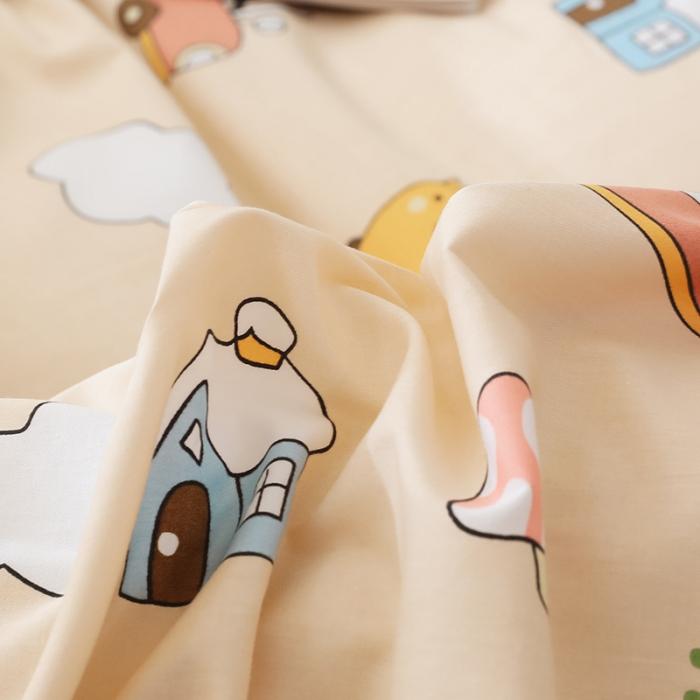 91家纺网 家纺一手货源 找家纺 窝米 2019全棉13372卡通花卉系列四件套床单款熊熊物语