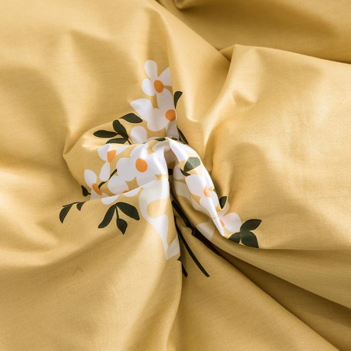 91家纺网 家纺一手货源 找家纺 窝米 2019全棉13372田园花卉系列四件套床单款 沫沫黄