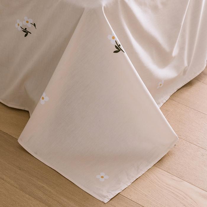 91家纺网 家纺一手货源 找家纺 窝米 2019全棉13372田园花卉系列四件套床单款 沫沫蓝