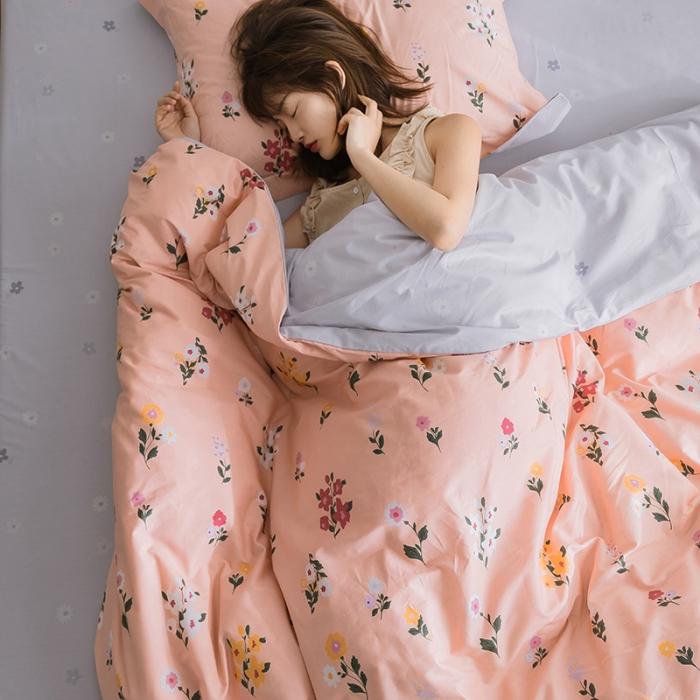 91家纺网 家纺一手货源 找家纺 窝米 2019全棉13372田园花卉系列四件套床单款 木兰橘