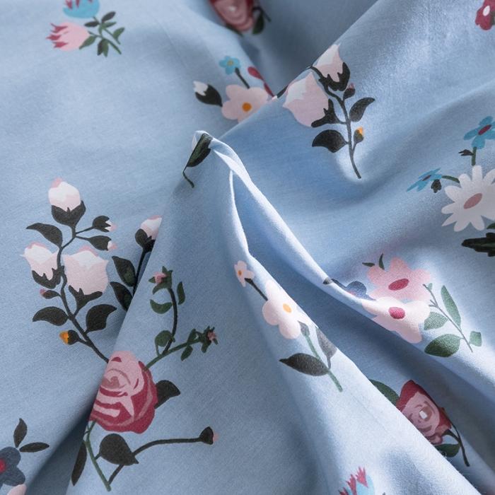 91家纺网 家纺一手货源 找家纺 窝米2019全棉13372田园花卉系列四件套床单款木兰-兰