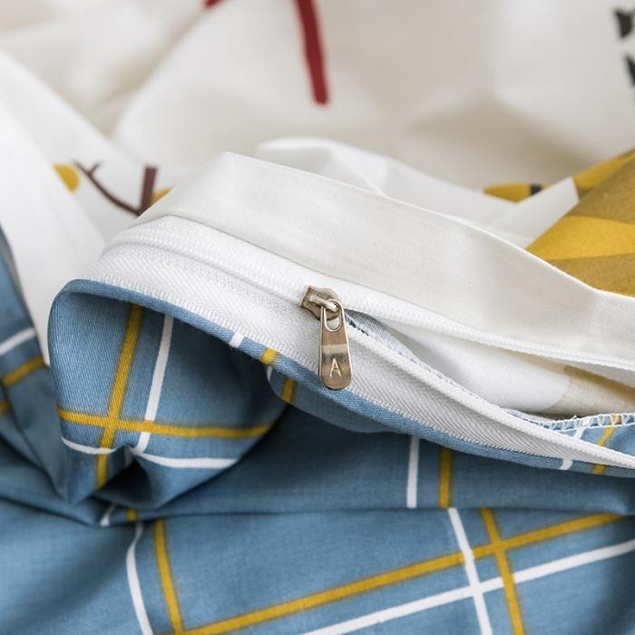 91家纺网 家纺一手货源 找家纺 窝米 2019全棉13372田园花卉系列四件套床单款七彩树林