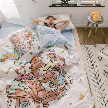 91家纺网 家纺一手货源 找家纺 （总）窝米 2019大版二次元卡通棉加绒四件套