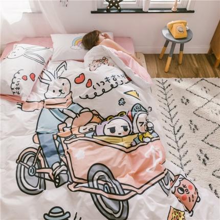 91家纺网 家纺一手货源 找家纺 （总）窝米 2019大版二次元卡通棉加绒四件套