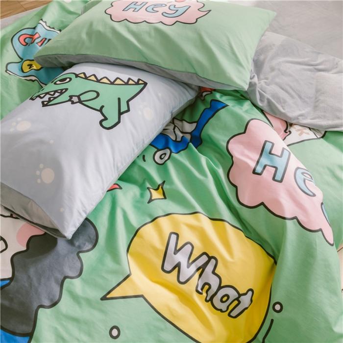 91家纺网 家纺一手货源 找家纺 窝米 2019大版二次元卡通棉加绒四件套床单款 怪蜀黎