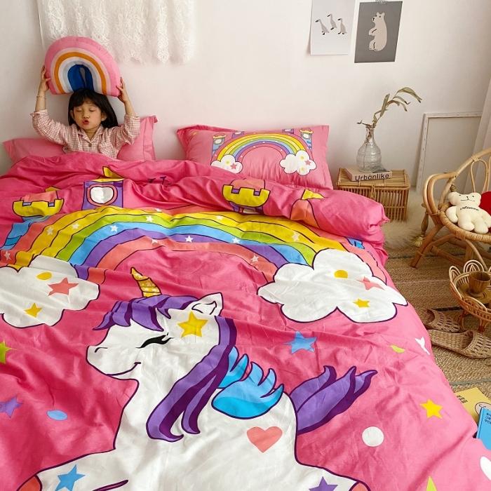 91家纺网 家纺一手货源 找家纺 （总）金爱家家纺 2021新款童梦系列大版卡通全棉四件套