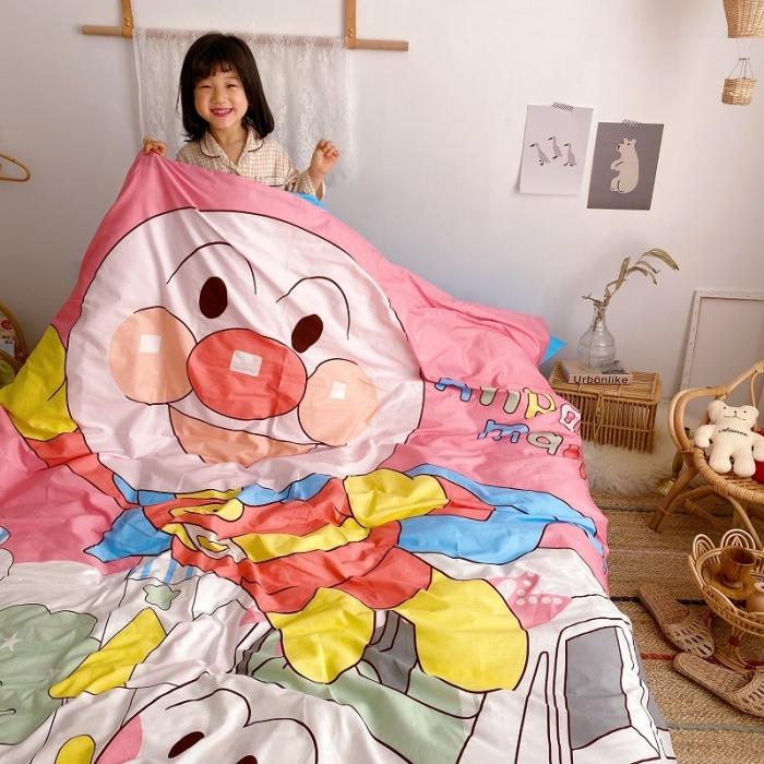 91家纺网 家纺一手货源 找家纺 金爱家家纺 2021新款童梦系列大版卡通全棉四件套 独家粉面包