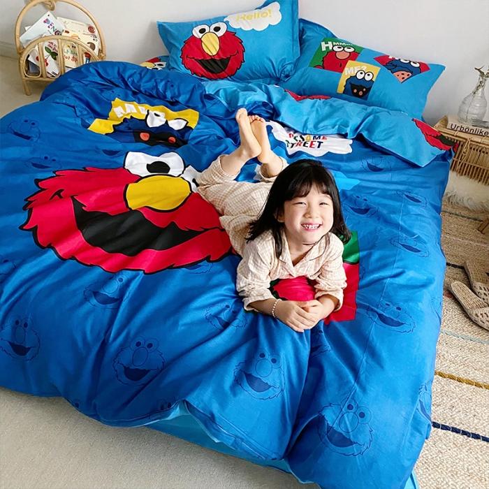 91家纺网 家纺一手货源 找家纺 金爱家家纺 2021新款童梦系列大版卡通全棉四件套 独家小毛球