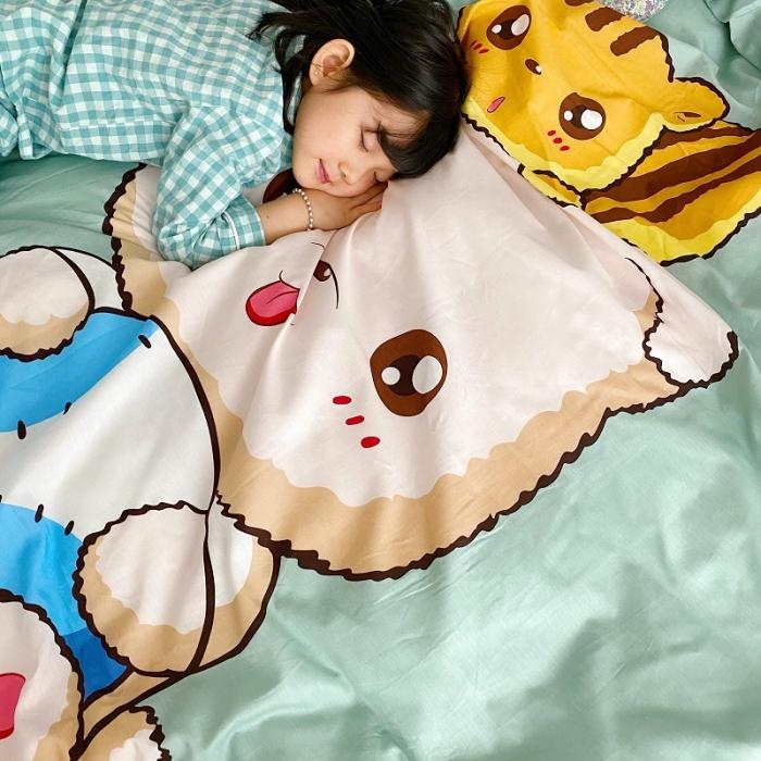 91家纺网 家纺一手货源 找家纺 金爱家家纺 2021新款童梦系列大版卡通全棉四件套 可爱熊